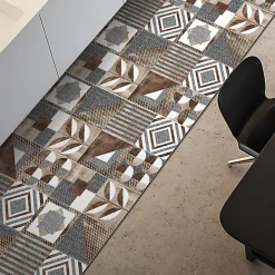 Crearreda Tapis de Cuisine antidérapant en Vinyle Ciments Bruns 120x50* Tapis Pour Cuisine