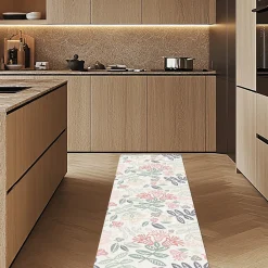Crearreda Tapis de Cuisine antidérapant en Vinyle Tissu Floral 50x120* Tapis Pour Cuisine
