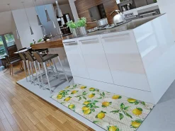 Atticgo Tapis de cuisine multicolore rectangulaire dessins de citrons 48x200 cm SALLY* Tapis Pour Cuisine