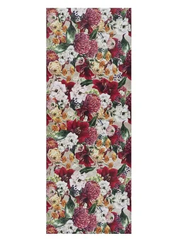 Atticgo Tapis de cuisine rouge rectangulaire dessins avec des fleurs 52x100 cm RICCI* Tapis Pour Cuisine