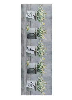 Atticgo Tapis de cuisine gris rectangulaire dessins pots de fleurs 52x100 cm SPRINTY* Tapis Pour Cuisine
