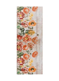 Atticgo Tapis de cuisine multicolore rectangulaire dessins avec des fleurs 52x100 cm RICCI