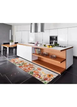 Atticgo Tapis de cuisine multicolore rectangulaire dessins avec des fleurs 52x100 cm RICCI