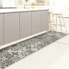 Sale Crearreda Tapis de Cuisine en Vinyle Antidérapant Tuiles Grises 50x240