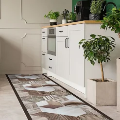 Outlet Crearreda Tapis de Cuisine en Vinyle Antidérapant Wood Tropical Hexagons 50x120