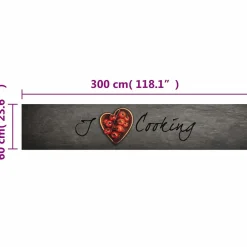 Vidaxl Tapis de cuisine lavable texte Cooking 60x300 cm velours* Tapis D'Entrée Et Paillasson
