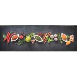 Vidaxl Tapis de cuisine lavable impression d épices 60x180 cm velours* Tapis Pour Cuisine