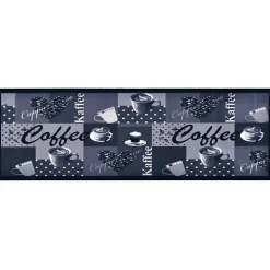 Vidaxl Tapis de sol de cuisine lavable Bleu café 45x150 cm* Tapis Pour Cuisine