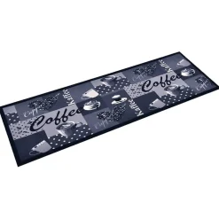 Vidaxl Tapis de sol de cuisine lavable Bleu café 45x150 cm* Tapis Pour Cuisine