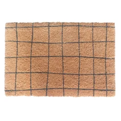 Ornami Tapis d'entrée antidérapant en fibre de coco antidérapant imprimé quadrillage L.60 x l.40cm* Tapis D'Entrée Et Paillasson