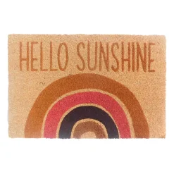 Ornami Tapis d'entrée antidérapant en fibre de coco " Hello sunshine " arc-en-ciel multicouleurs L.60 x l.40cm* Tapis D'Entrée Et Paillasson