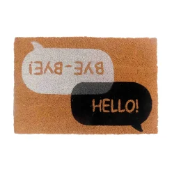 Ornami Tapis d'entrée antidérapant en fibre de coco " Hello bye bye " noir et blanc L.60 x l.40cm* Tapis D'Entrée Et Paillasson