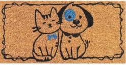 Clearance Tapis d'entrée coco animaux L.50 x l.25 cm
