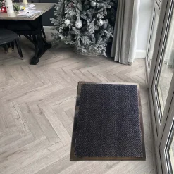 GoodHome Tapis d'entrée polypropylène Boykins gris foncé L.60 x l.90 cm