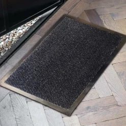 GoodHome Tapis d'entrée polypropylène Boykins gris foncé L.60 x l.40 cm* Tapis D'Entrée Et Paillasson|Tapis Et Paillasson