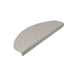 Outlet Floordirekt Tapis d'escalier Sabang Aspect Sisal, Argent, Demi-circulaire 23,5 x 65 cm