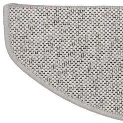 Outlet Floordirekt Tapis d'escalier Sabang Aspect Sisal, Argent, Demi-circulaire 23,5 x 65 cm