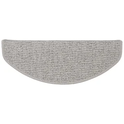Outlet Floordirekt Tapis d'escalier Sabang Aspect Sisal, Argent, Demi-circulaire 23,5 x 65 cm