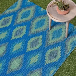 Homescapes Tapis d'extérieur réversible rectangulaire - amber - bleu - 150 x 240 cm -* Tapis Extérieur
