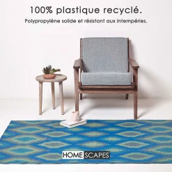 Homescapes Tapis d'extérieur réversible rectangulaire - amber - bleu - 150 x 240 cm -* Tapis Extérieur
