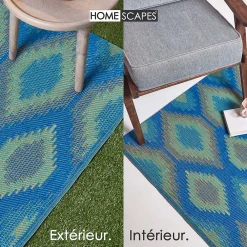 Homescapes Tapis d'extérieur réversible rectangulaire - amber - bleu - 150 x 240 cm -* Tapis Extérieur