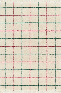 Balta Tapis d’intérieur décoratif motifs quadrillé rose et vert 230x160 cm* Tapis Intérieur|Tapis Pour Salon