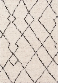 Outlet Balta Tapis d’intérieur décoratif style berbère noir et blanc 230x160 cm