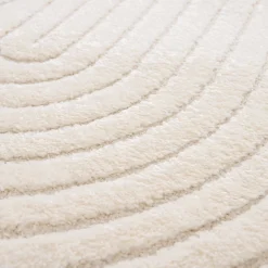 Outlet GoodHome Tapis effet 3D arche Wapiti poils longs L.120 x L.170cm blanc