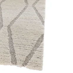 Outlet GoodHome Tapis effet 3D tissé Wapiti poils longs L.120 x L.170cm blanc et gris