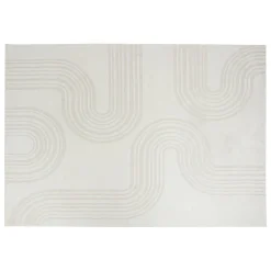 Atmosphera Créateur D'Intérieur Tapis effet laine Anoai blanc 200x150cm- Blanc feuille- Atmosphera* Tapis Pour Chambre