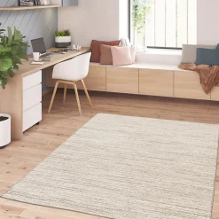 Outlet GoodHome Tapis effet tissé Azusa tissage à plat L.160 x L.230cm crème et naturel