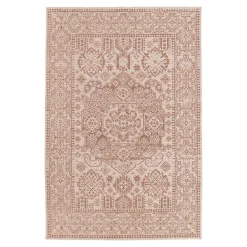 GoodHome Tapis effet tissé Bajra tissage à plat L.160 x L.230cm crème et marron