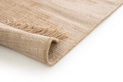 Online GoodHome Tapis effet tissé Boyoz tissage à plat L.120 x L.170cm naturel et blanc