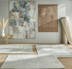Discount Balta Tapis effet Trashwall aux tons gris/ocre/brique L.230 x l.160 cm,