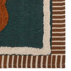 Atmosphera Créateur D'Intérieur Tapis en coton Vintage 60x90cm bleu canard - Atmosphera* Tapis Intérieur|Tapis Pour Salon