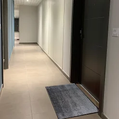Tapis en microfibres gris 60x90 cm avec semelle en PVC* Tapis D'Entrée Et Paillasson
