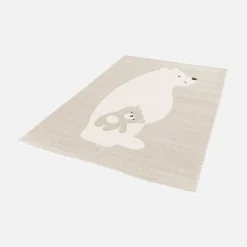 Sweeek Tapis enfant beige / crème 80 x 150cm. tapis intérieur oursons. poils ras*Enfant Tapis Pour Chambre D'Enfant