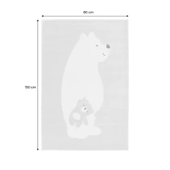 Sweeek Tapis enfant beige / crème 80 x 150cm. tapis intérieur oursons. poils ras*Enfant Tapis Pour Chambre D'Enfant