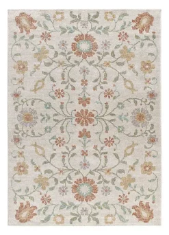 Atticgo Tapis extérieur beige / multicolore rectangulaire motifs floraux 160x230 cm SAMARA* Tapis Extérieur