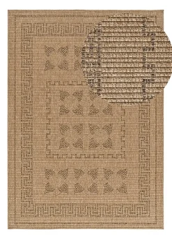 Atticgo Tapis extérieur naturel rectangulaire classique effet jute 120x170 cm ACRA* Tapis Extérieur