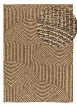 Atticgo Tapis extérieur naturel rectangulaire géométrique effet jute 80x150 cm ACRA* Tapis Extérieur