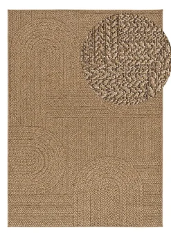 Discount Atticgo Tapis extérieur naturel rectangulaire géométrique effet jute 200x290 cm ACRA