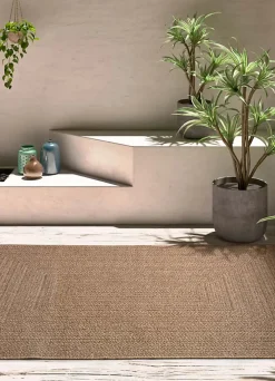 Atticgo Tapis extérieur naturel rectangulaire effet jute 80x150 cm ACRA