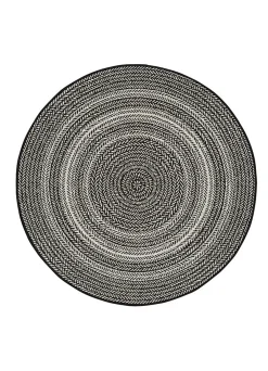 Atticgo Tapis extérieur noir rond intérieur-extérieur diam.120 cm SILVANA* Tapis Extérieur