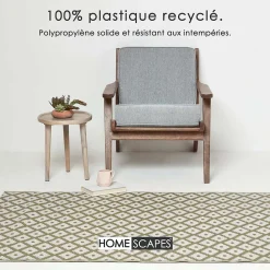 Clearance Homescapes Tapis extérieur terrasse réversible - Tapis de jardin imperméable et résistant UV - May - Gris - 180x270 cm -