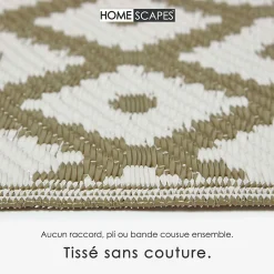 Clearance Homescapes Tapis extérieur terrasse réversible - Tapis de jardin imperméable et résistant UV - May - Gris - 180x270 cm -