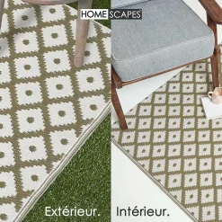 Clearance Homescapes Tapis extérieur terrasse réversible - Tapis de jardin imperméable et résistant UV - May - Gris - 180x270 cm -