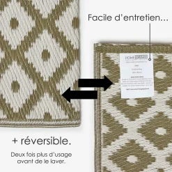 Clearance Homescapes Tapis extérieur terrasse réversible - Tapis de jardin imperméable et résistant UV - May - Gris - 180x270 cm -