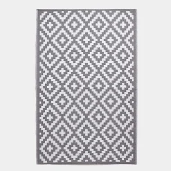 Hot Homescapes Tapis extérieur terrasse réversible - Tapis de jardin imperméable et résistant UV - Zoe - Gris - 150x240 cm -