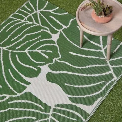 Hot Homescapes Tapis extérieur terrasse réversible - Tapis de jardin imperméable et résistant UV - Ada - Vert- 150x240 cm -